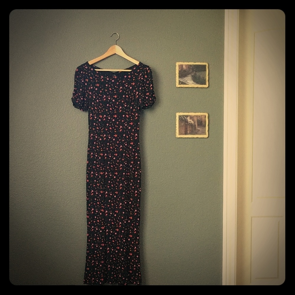Free People Flower Print Long Dress